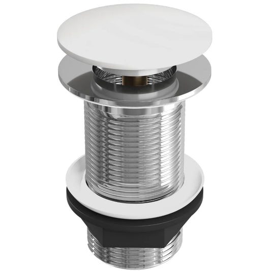 70 mm Push-button white ceramic basin waste without overflow by Ellsi Irishbath.ie