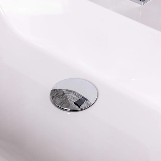 Chrome mushroom basin waste with push-top pop-up cap stainless steel by Ellsi at IrishBath