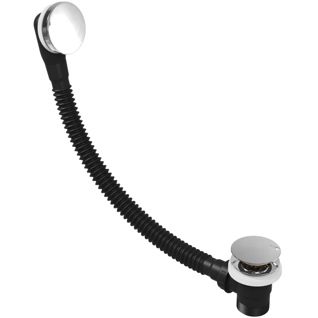 Ellsi Chrome easy-clean click-clack bath waste with overflow by Irishbath