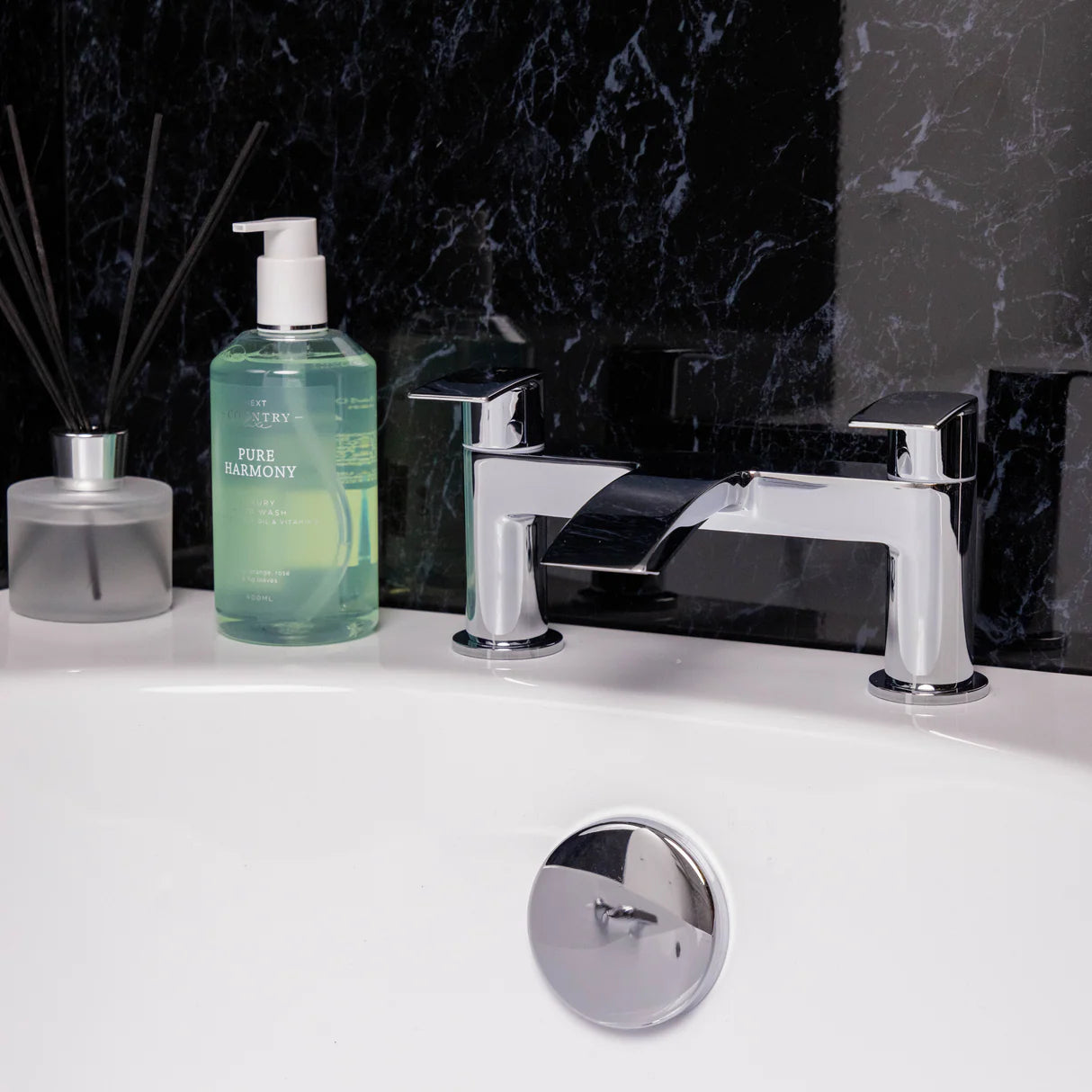 Chrome bath waste overflow installed in bathtub at Irishbath in Ireland