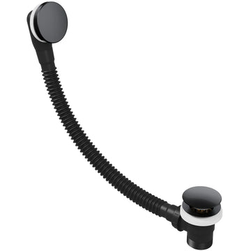 Matt black easy-clean click-clack bath waste with overflow by Ellsi at IRISHBATH.IE