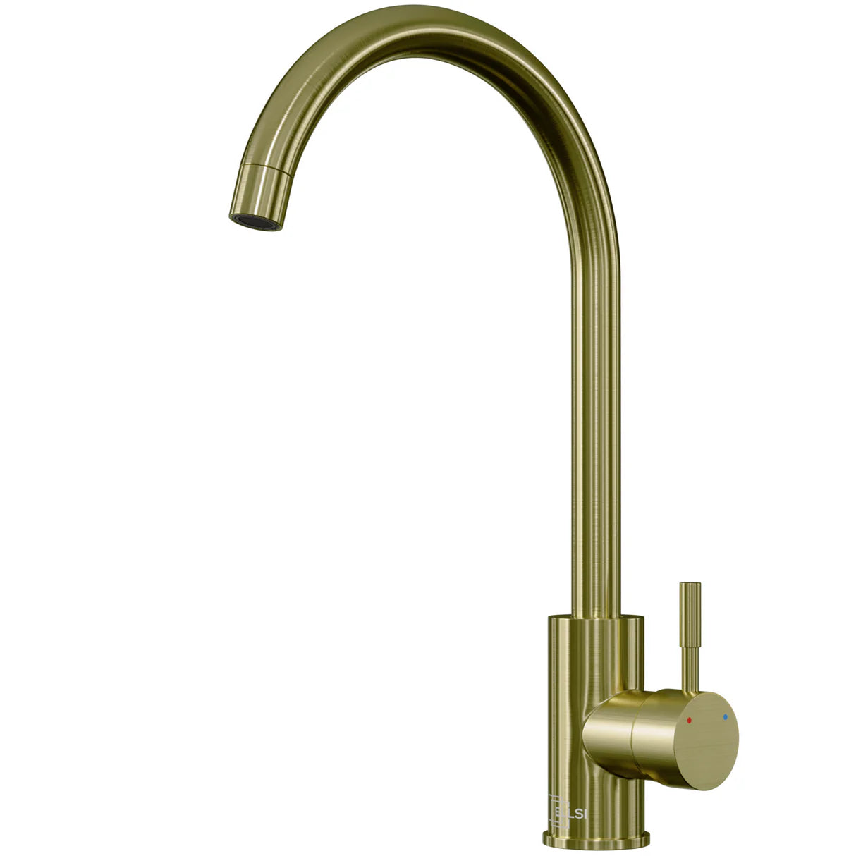 Ellsi Tivoli Brushed brass kitchen tap with swivel spout and single lever handle