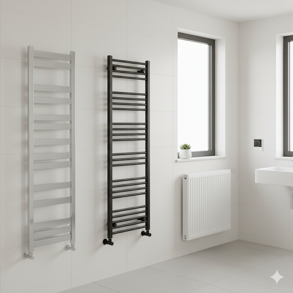 Shop premium radiators, valves & towel rails at below-market prices. Stylish heating for bathrooms & kitchens in black, brass & chrome finishes. Fast shipping!
