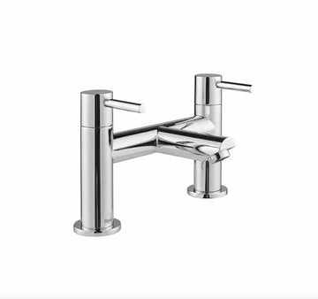 Deva Innsbruck chrome bath filler mixer tap with lever handles on white background