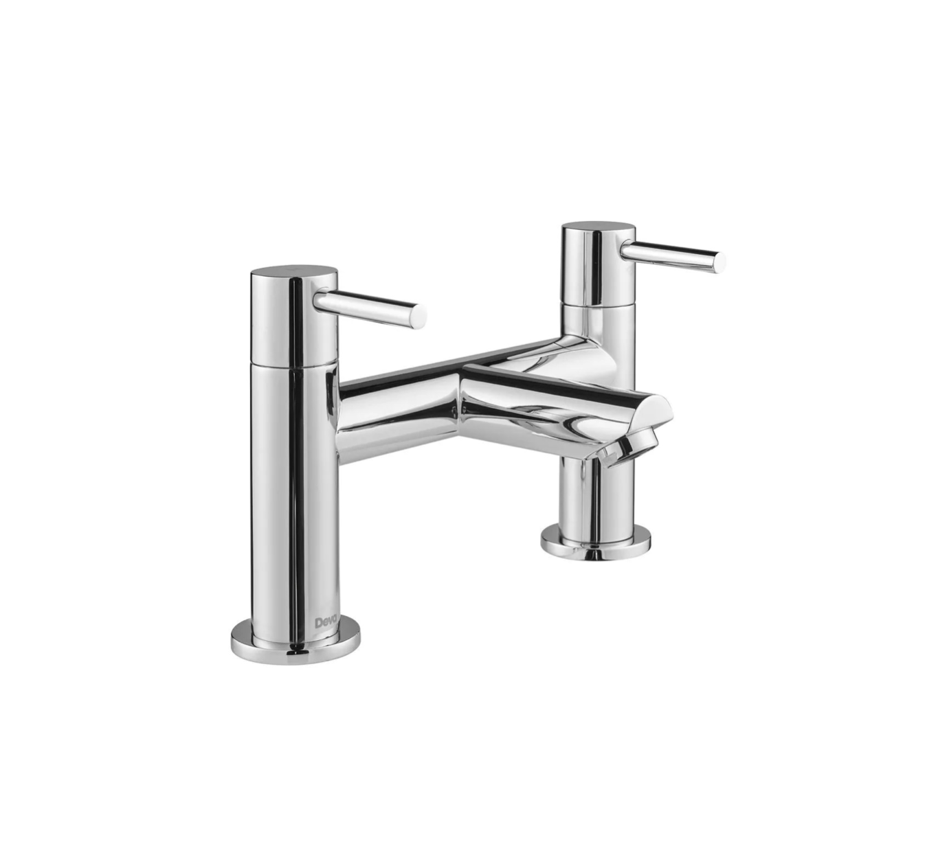 Deva Innsbruck chrome bath filler mixer tap with lever handles on white background at IrishBath.ie