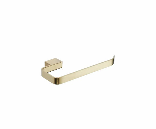 Kartell K-Vit premium Brushed Brass (Gold) towel ring holder on white background