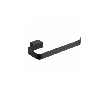 Kartell K-Vit premium matt black towel ring  holder on white background