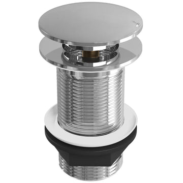 Chrome sink unslotted mushroom push button basin waste 66 mm