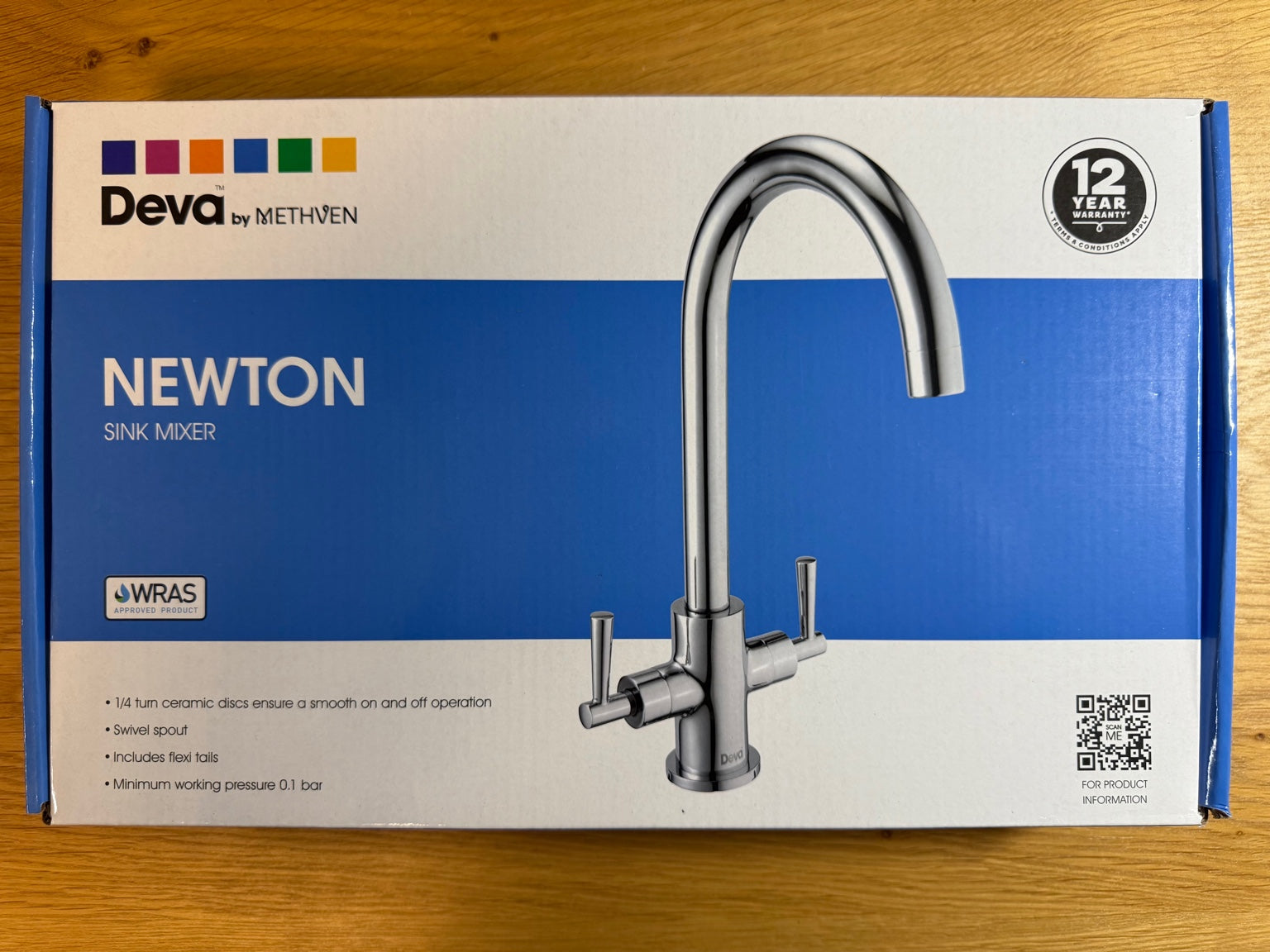 Deva Newton NTN104 kitchen tap in original retail packaging by IrishBath.ie