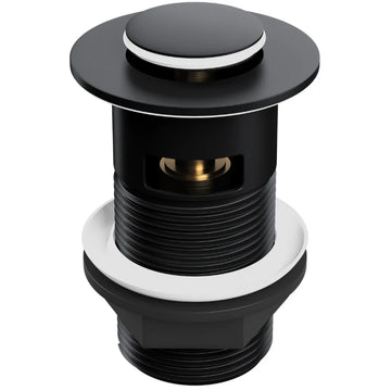 Slotted Push Button Basin Waste in Matt Black 60 mm at Irishbath store
