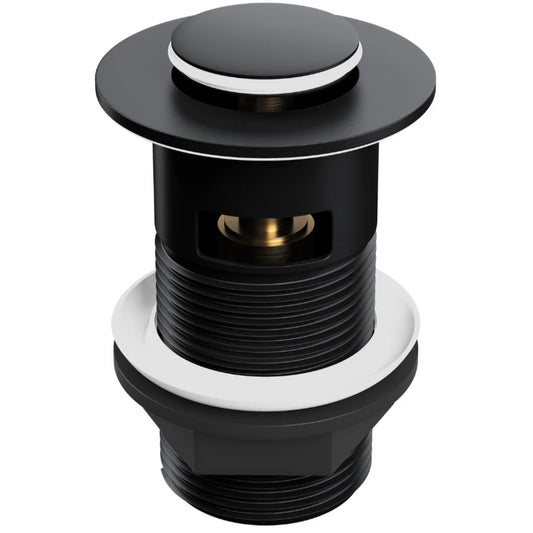 Slotted Push Button Basin Waste in Matt Black 60 mm at Irishbath store