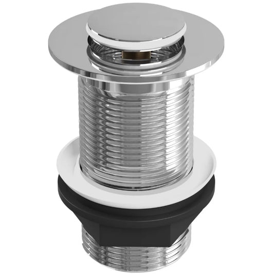 Polished chrome push-button basin waste without overflow