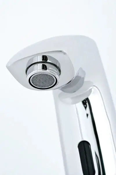 Chrome touchless sensor basin tap head on a white background at IrishBath