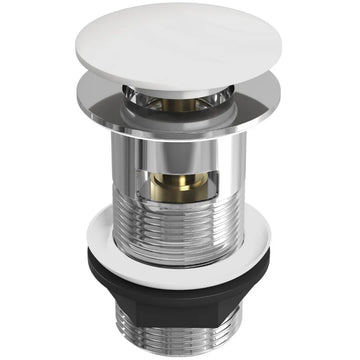 White ceramic slotted click-clack basin waste 70 mm by Ellsi at IrishBasth store