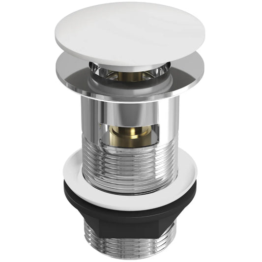 White ceramic slotted click-clack basin waste 70 mm by Ellsi at IrishBasth store