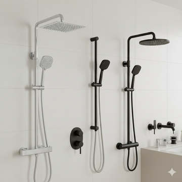 Shop luxury showers, rainfall heads & thermostatic systems. Range of shower heads & rails Fast delivery across Dublin, Cork, Limerick, Galway & Belfast.