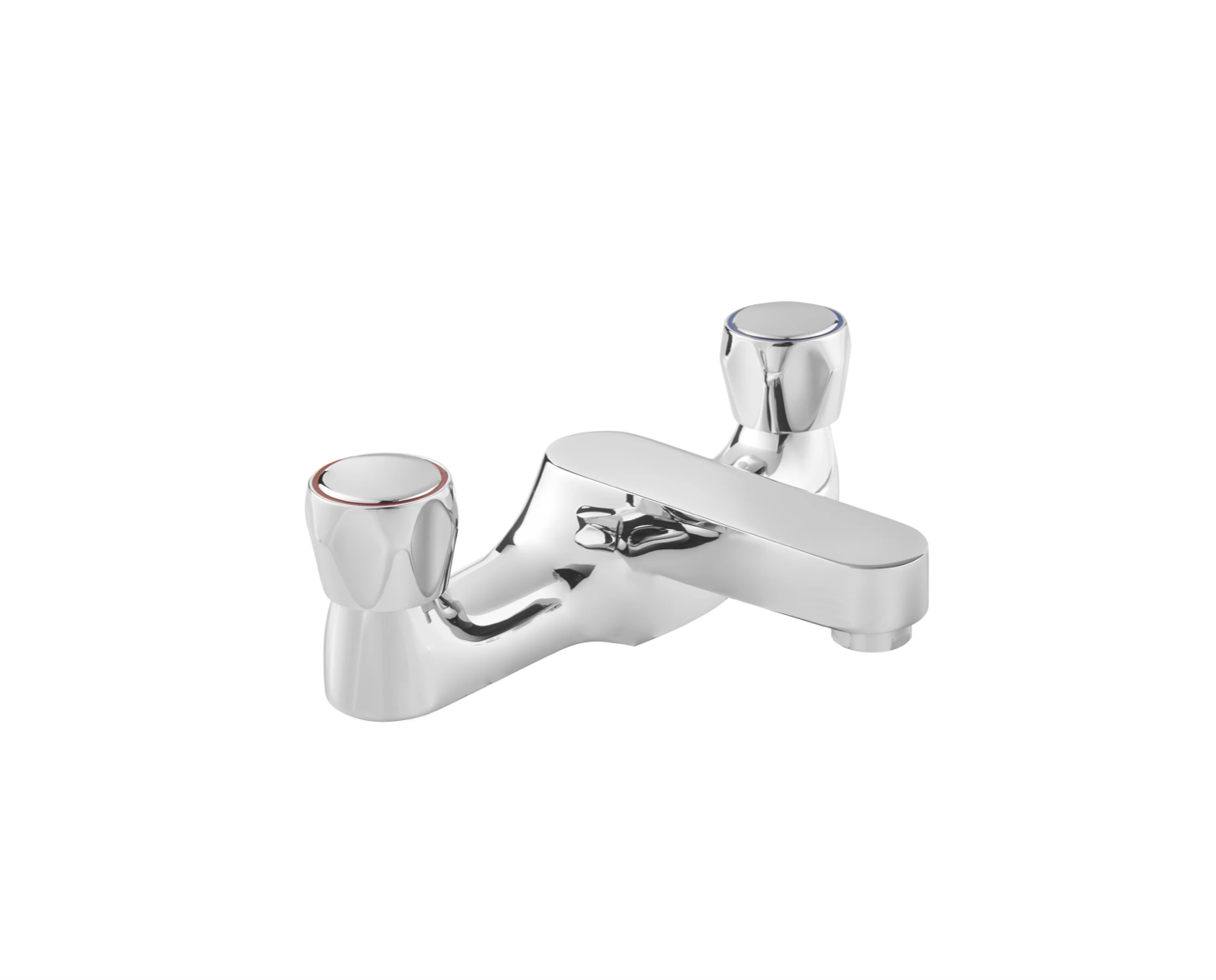 Chrome 2-tap bath filler with round handles – Deva Vitality VR108 at IrishBath.ie