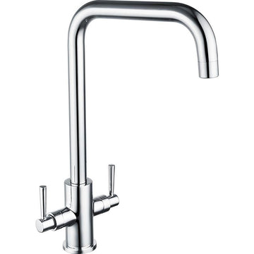 Walton chrome mono kitchen mixer tap with square U-spout – front view at IrishBath