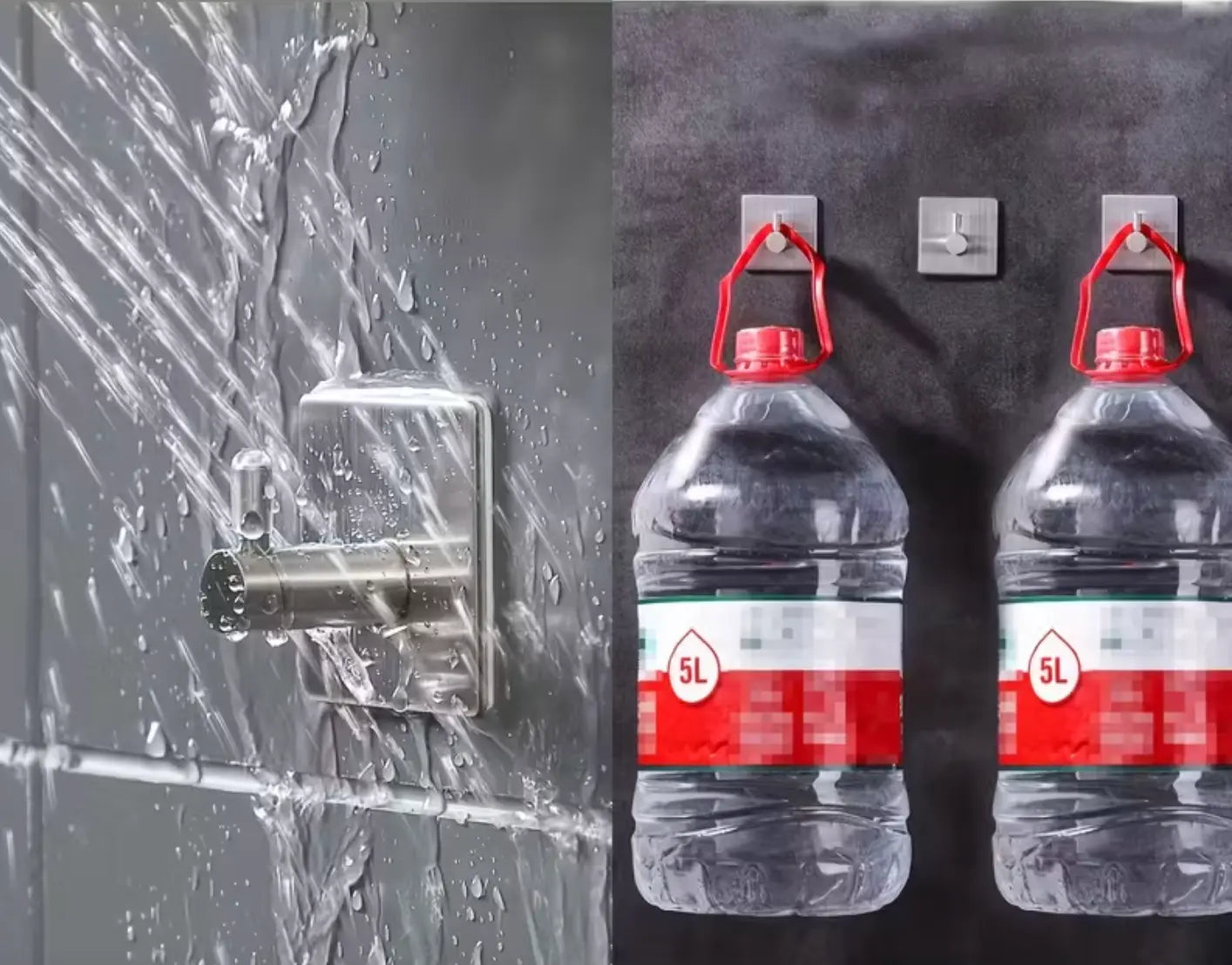 Heavy-duty and waterproof adhesive wall hook supporting weight up to 7 kg
