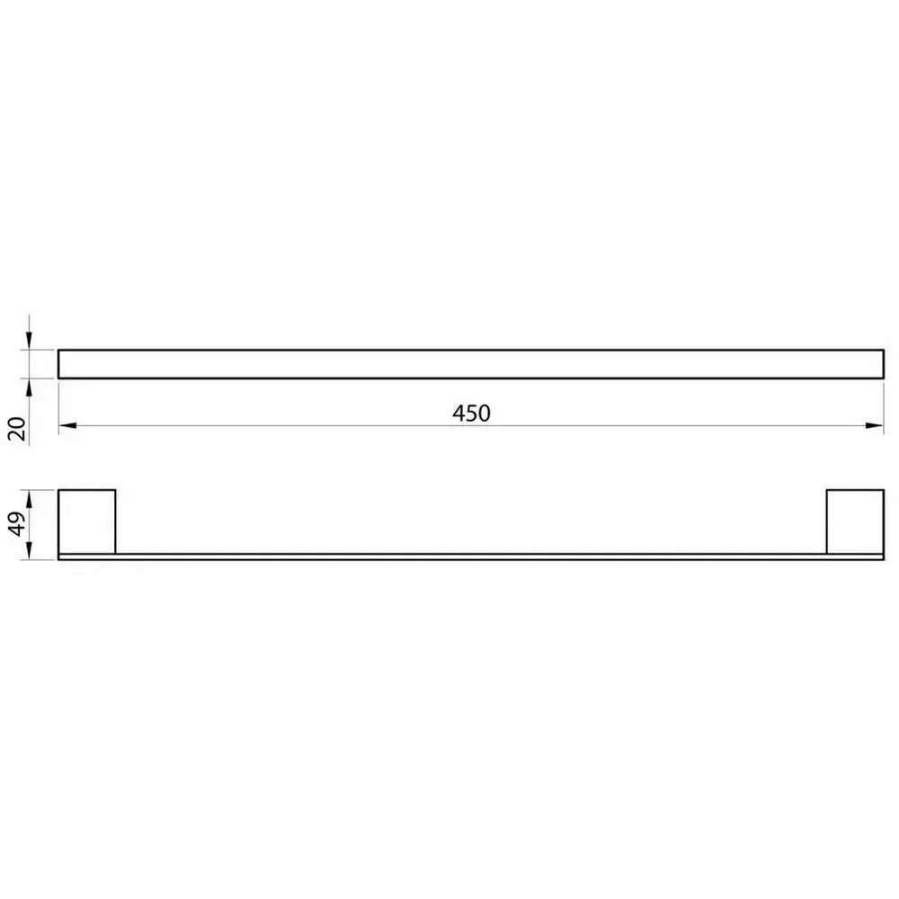 Alpha 450mm chrome towel rail dimensions wall mounted bathroom accessory in Ireland