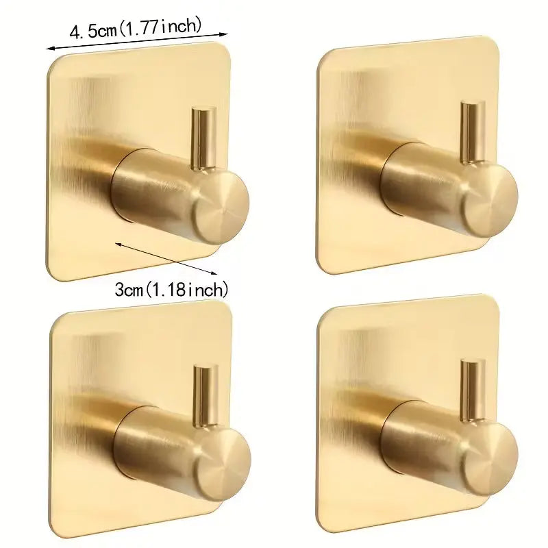 Brushed brass wall hook dimensions 4.5 × 4.5 × 3 cm – technical image with size