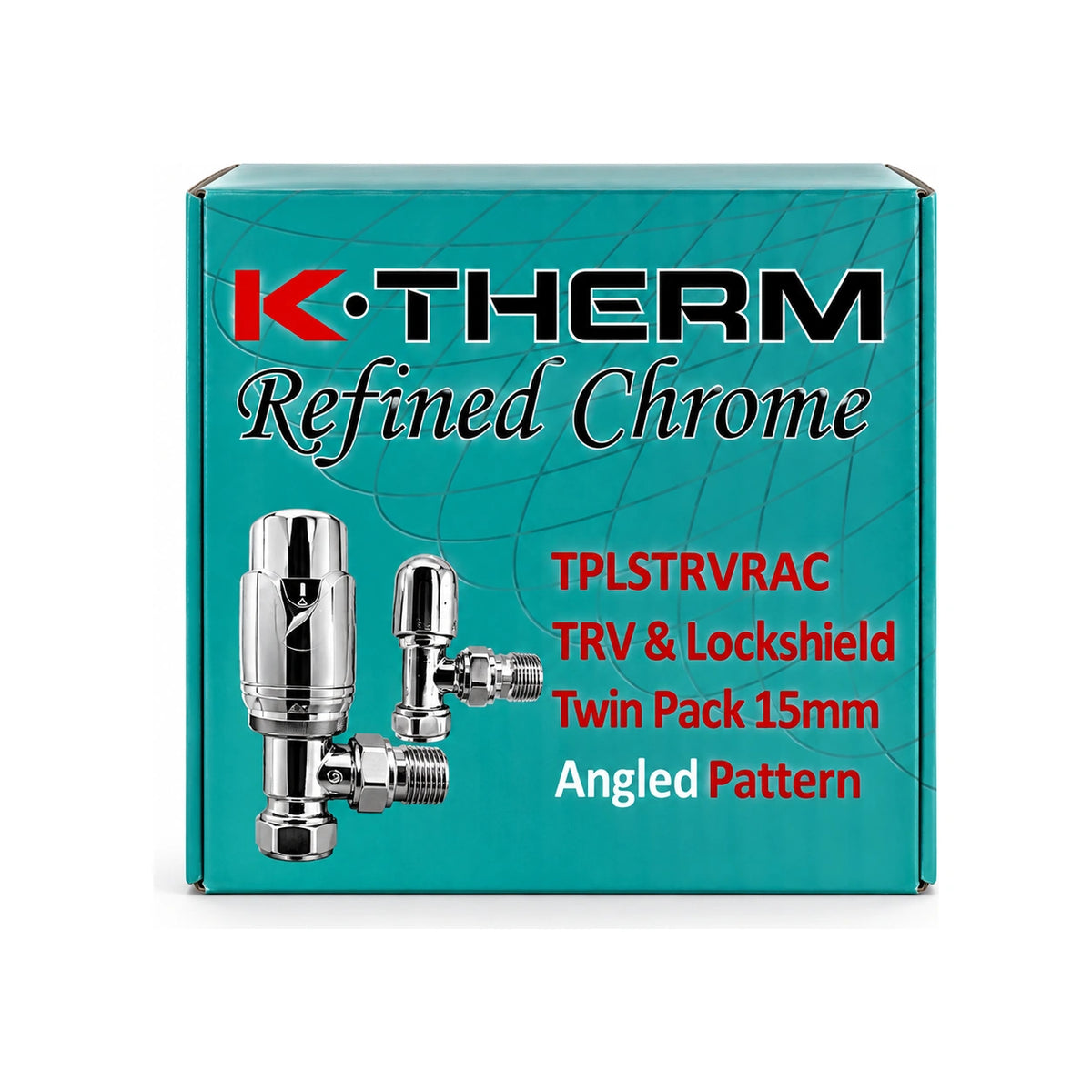 Kartell K-Therm Refined Chrome box for the TPLSTRVRAC angled TRV and lockshield twin pack, 15mm