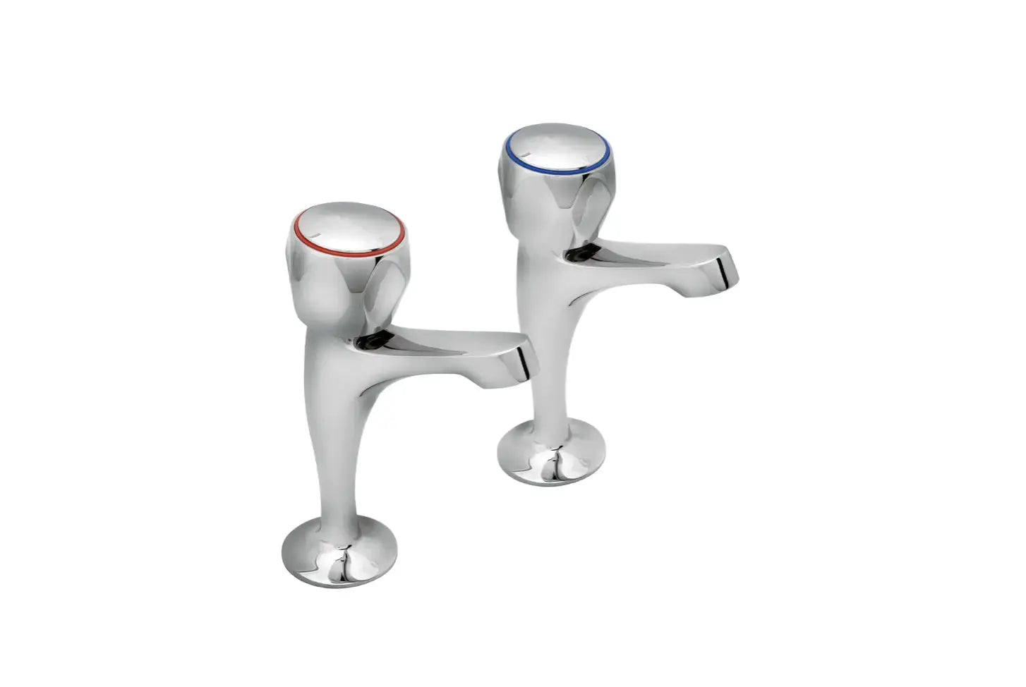 Deva Profile chrome high neck kitchen sink or basin taps pair – pillar mounted at IrishBath