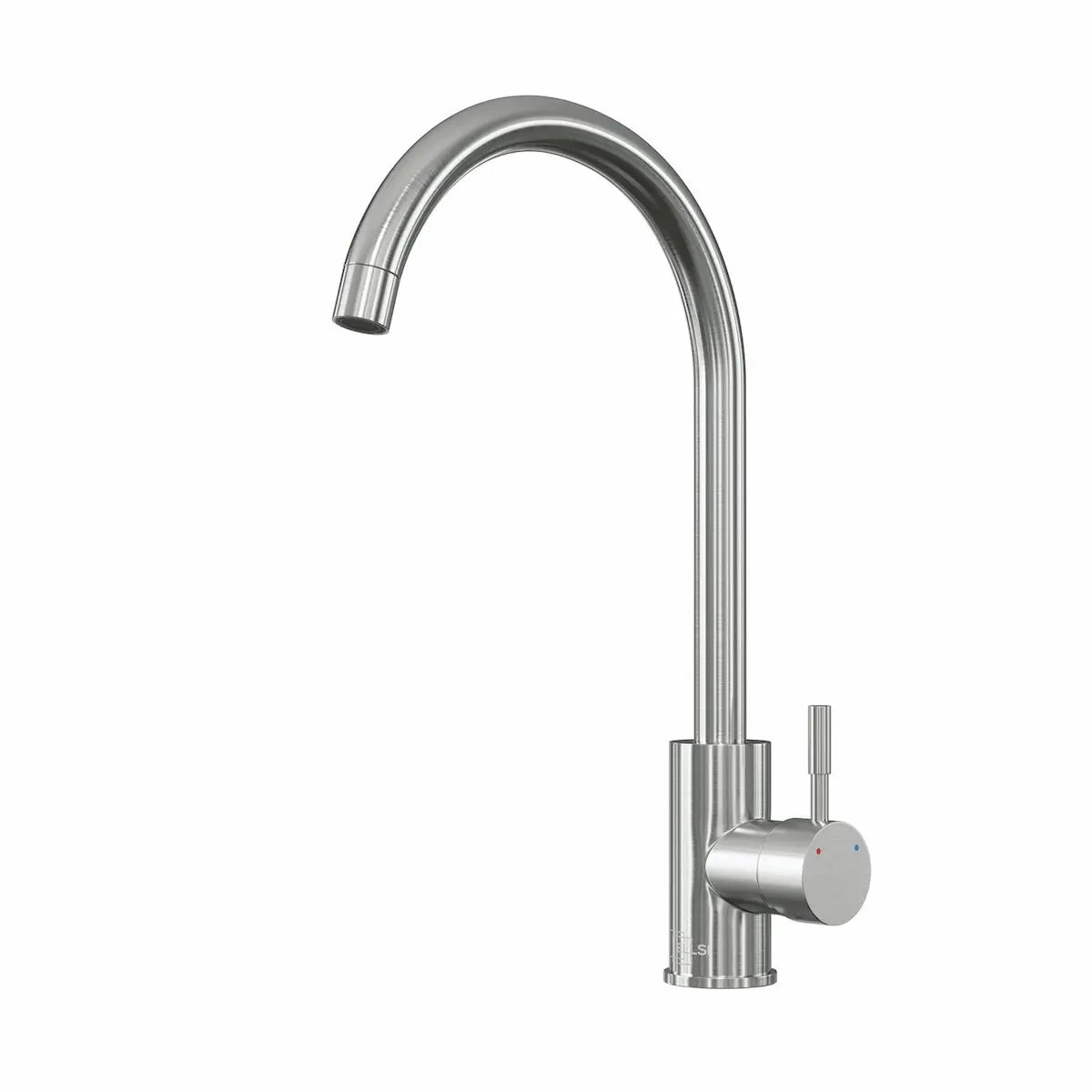 Ellsi (etal) Tivoli brushed steel single lever kitchen mixer tap with swan neck swivel spout