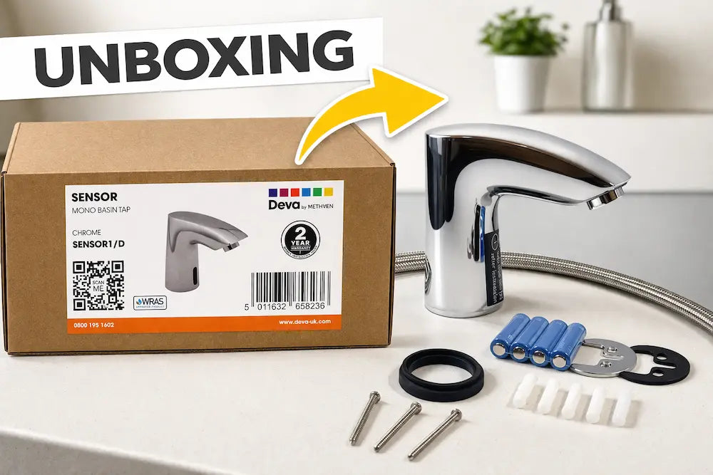 Deva Chrome Infrared Automatic Mono Basin Sensor Tap (SENSOR1/D) unboxed video by IrishBath