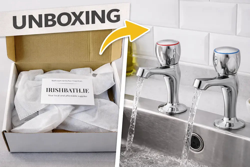 Deva Profile Sink Pillar Taps DCM103 Unboxing Video by IrishBath Team 