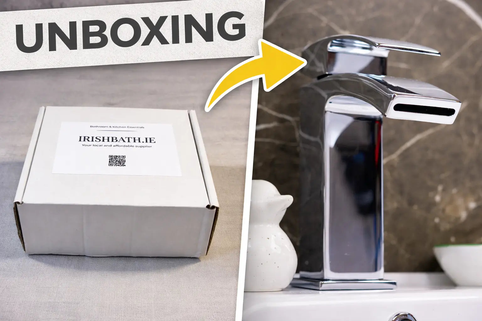 PDT-000706 Ellsi (Etal) Kinlin Chrome Waterfall Bathroom Mixer Tap unboxing review by IrishBath