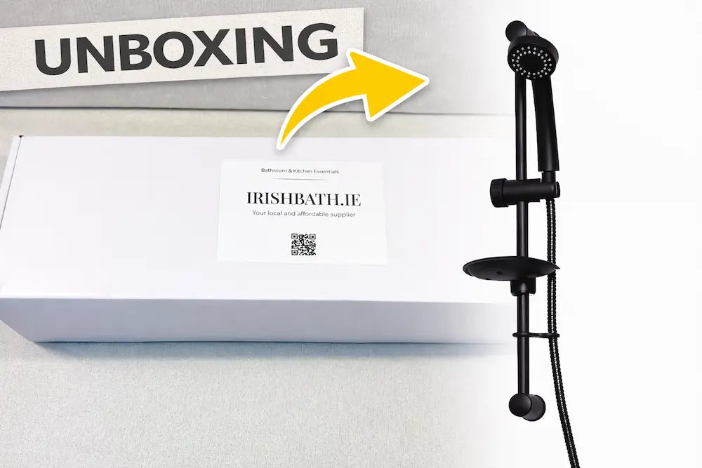 Matt Black Slide Rail Hand Shower Head Kit Ellsi unboxing video review 