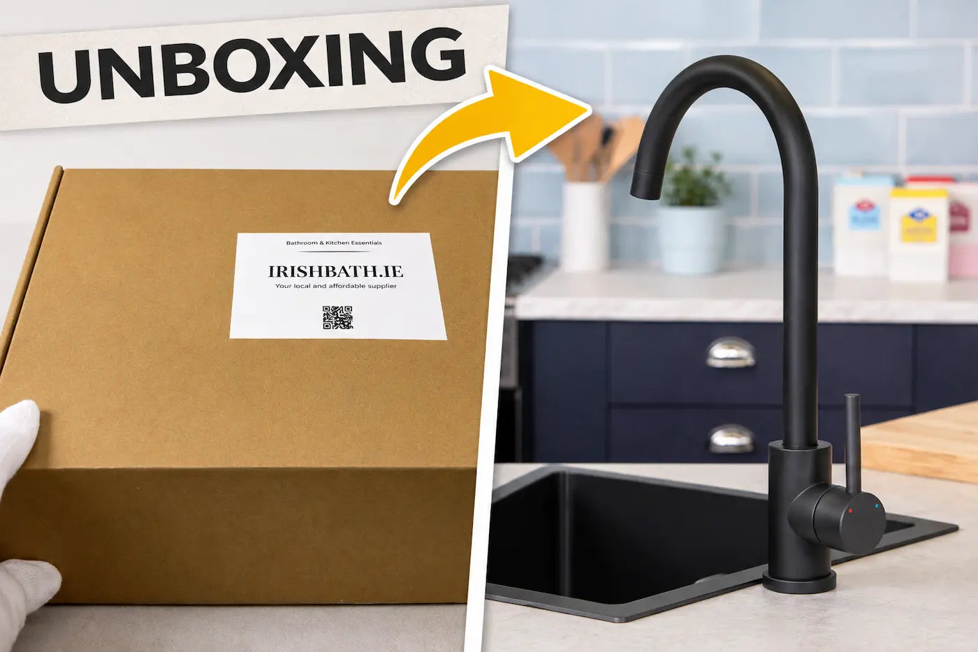Unboxing video of Tivoli Matt Black Kitchen Tap by IrishBath Team.