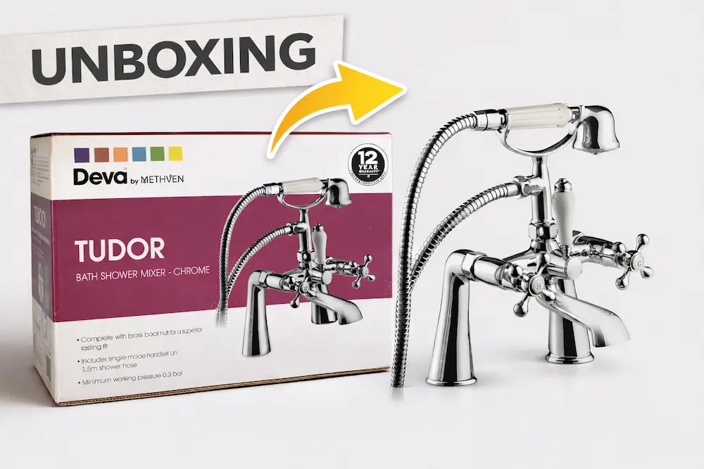 Chrome Victorian Bath Shower Mixer Tap - Tudor by Deva | Unboxing video review by IrishBath team.