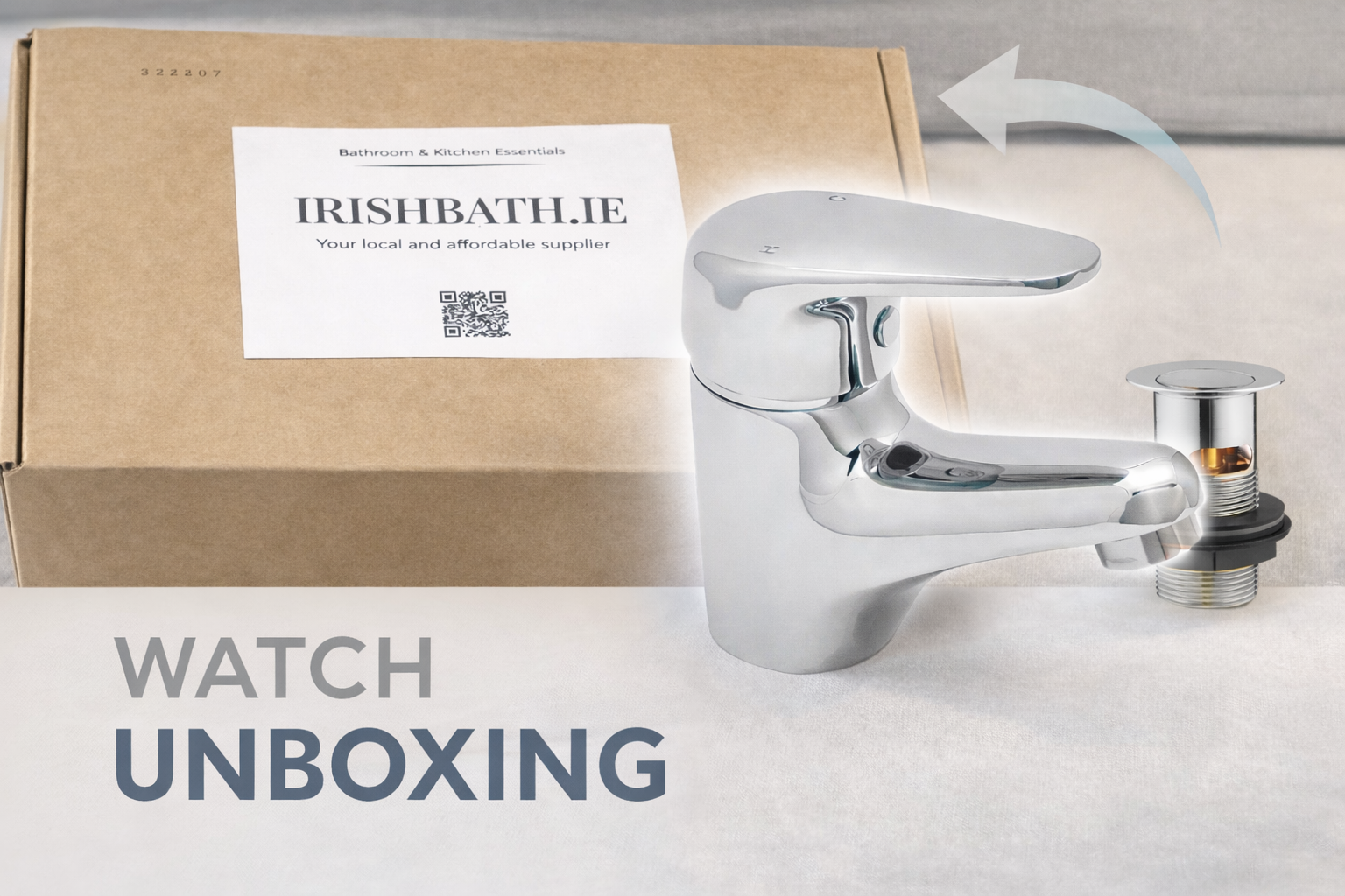 Deva Adore chrome basin mixer tap with clicker waste ADORE313C – product unboxing video review by IrishBath